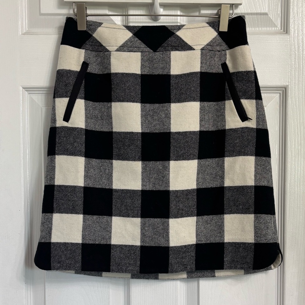 Talbots Plaid Mini Skirt in Black and Cream